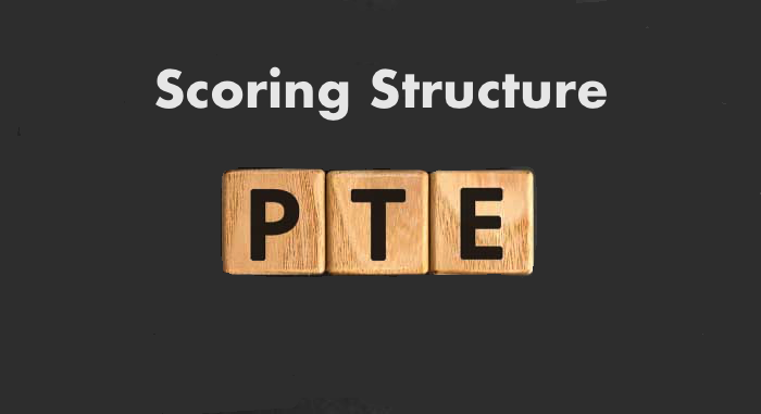 PTE Scoring Structure for speaking, writing, reading and listening sections based on each task. Most tasks are linked to other sections.